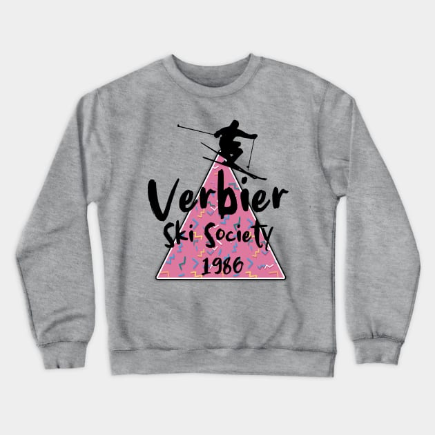 Verbier ski society 1986 vintage retro 80's Crewneck Sweatshirt by Captain-Jackson